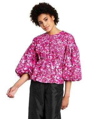 NWOT Kika Vargas X Target Mum Floral Scallop Back Blouse Size XL